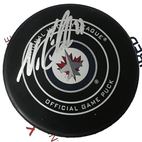 NIKOLAJ EHLERS signed (WINNIPEG JETS) Game Hockey puck BECKETT BAS BL63987