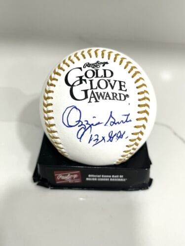 Ozzie Smith Hand Signed Gold Glove Baseball St Louis Cardinals HOF Beckett BAS 1