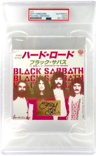 OZZY OSBOURNE SIGNED AUTO BLACK SABBATH JAPANESE ALBUM SLABBED ENCAPSULATED PSA COLLECTIBLE MEMORABILIA