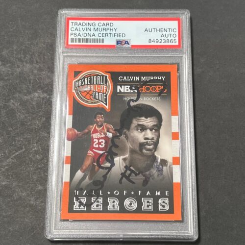 PANINI NBA HOOPS #7 CALVIN MURPHY SIGNED CARD AUTO PSA SLABBED ROCKETS COLLECTIBLE MEMORABILIA