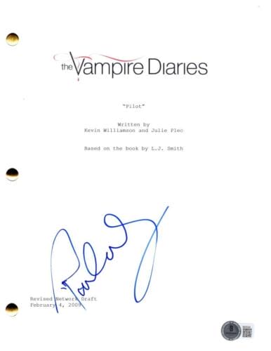 PAUL WESLEY SIGNED AUTOGRAPH THE VAMPIRE DIARIES PILOT SCRIPT SCREENPLAY BECKETT COLLECTIBLE MEMORABILIA