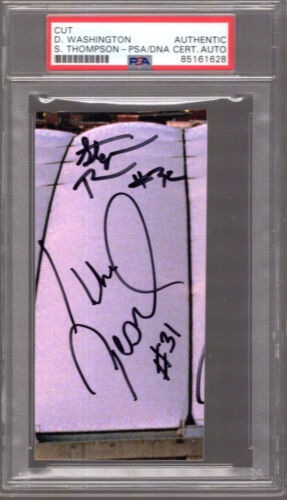 PEARL WASHINGTON+STEPHEN THOMPSON SIGNED CUT SIGNATURES SYRACUSE PSA SLAB COLLECTIBLE MEMORABILIA