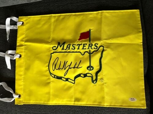 PHIL MICKELSON SIGNED UNDATED MASTERS GOLF FLAG AUGUSTA PSA/DNA AUTHENTICATED COLLECTIBLE MEMORABILIA