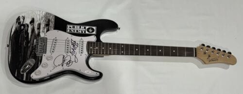 PUBLIC ENEMY SIGNED CUSTOM ELECTRIC GUITAR CHUCK D FLAVOR FLAV JSA COA COLLECTIBLE MEMORABILIA