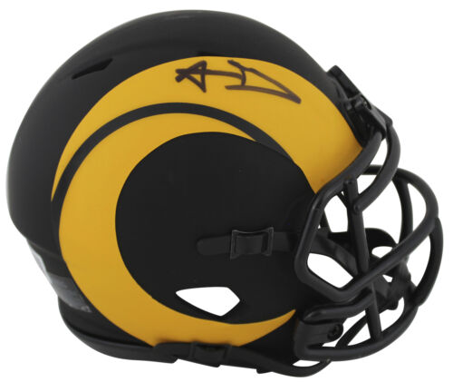 RAMS AARON DONALD AUTHENTIC SIGNED ECLIPSE SPEED MINI HELMET BAS WITNESSED COLLECTIBLE MEMORABILIA