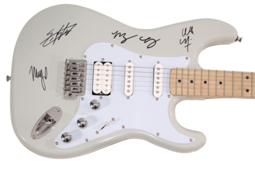 REBELUTION BAND SIGNED AUTOGRAPH ELECTRIC GUITAR – ERIC RACHMANY +3 W/ JSA COA COLLECTIBLE MEMORABILIA