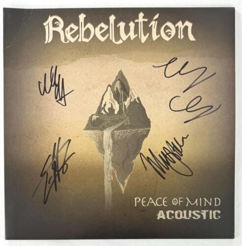 REBELUTION BAND X4 SIGNED AUTOGRAPH ALBUM VINYL RECORD – PEACE OF MIND JSA COA COLLECTIBLE MEMORABILIA