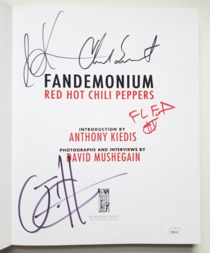 RED HOT CHILI PEPPERS SIGNED FANDEMONIUM SOFTCOVER BOOK #1 JSA LOA AUTOGRAPHED COLLECTIBLE MEMORABILIA