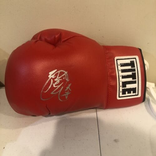 REIYA ABE SIGNED AUTOGRAPH BOXING GLOVE COA JAPAN BOXER CHAMP IBF COLLECTIBLE MEMORABILIA