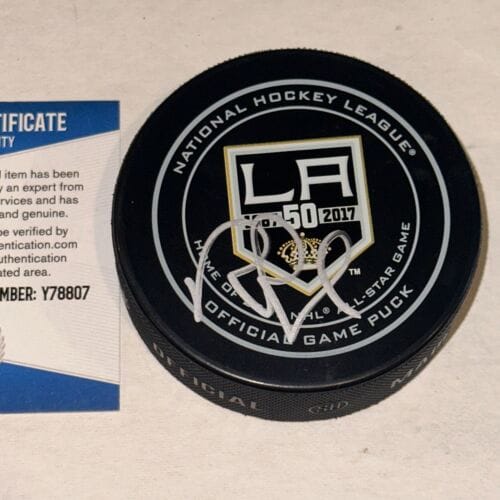 ROB BLAKE SIGNED L.A. KINGS 50TH ANNIVERSARY OFFICIAL GAME PUCK W/ BECKETT COA COLLECTIBLE MEMORABILIA