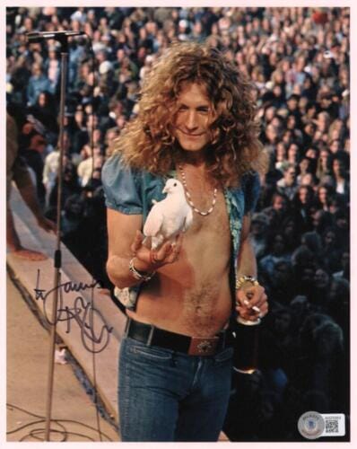 ROBERT PLANT LED ZEPPELIN SIGNED AUTOGRAPH 8×10 PHOTO – TO JAMES W/ BECKETT COA COLLECTIBLE MEMORABILIA