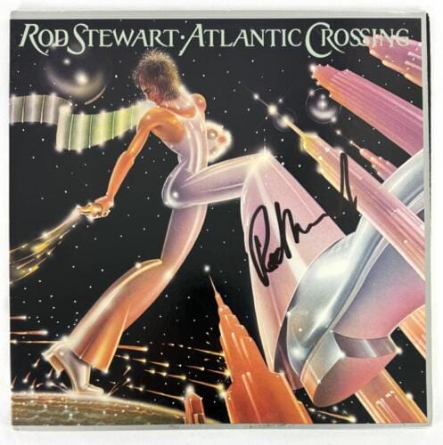 ROD STEWART SIGNED AUTOGRAPH ALBUM VINYL RECORD LP – ATLANTIC CROSSING – BECKETT COLLECTIBLE MEMORABILIA