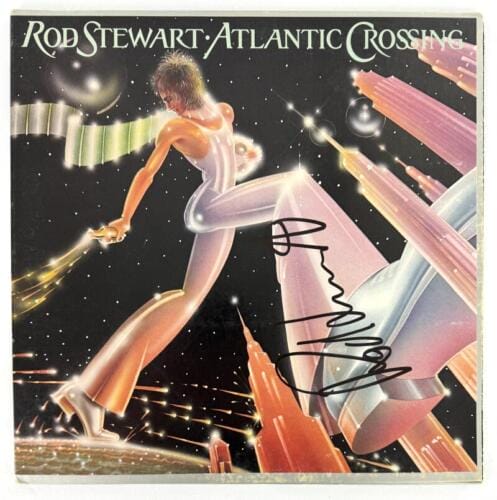 ROD STEWART SIGNED AUTOGRAPH ALBUM VINYL RECORD LP ATLANTIC CROSSING BECKETT COA COLLECTIBLE MEMORABILIA