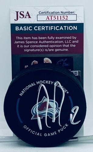 RYAN JOHANSEN SIGNED COLORADO AVALANCHE OFFICIAL GAME PUCK AUTOGRAPHED JSA COLLECTIBLE MEMORABILIA