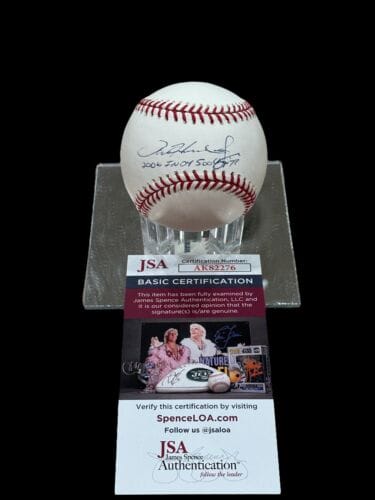 SAM HORNISH JR INDY 500 WINNER INDY CAR CHAMPION SIGNED AUTOGRAPH BASEBALL JSA COLLECTIBLE MEMORABILIA