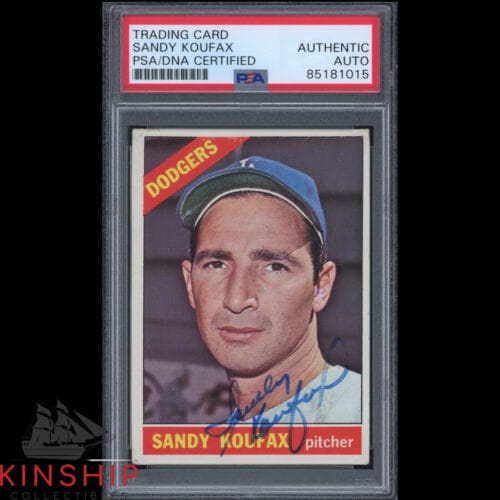 Sandy Koufax signed 1966 Topps Trading Card #100 PSA DNA Slab Dodgers Auto C2518