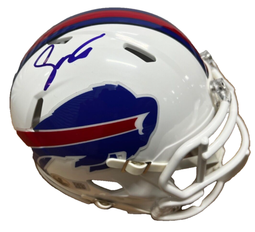 SEAN MCDERMOTT signed (BUFFALO BILLS) mini football helmet BECKETT BM02858