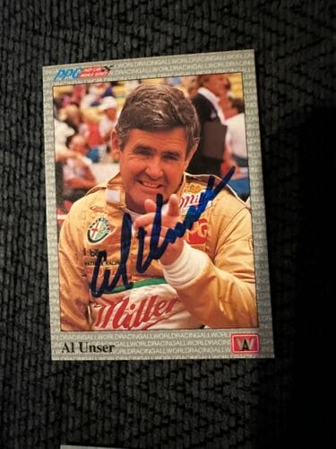 SIGNED TRADING CARD INDY 500 CAR INDIANAPOLIS AL UNSER AUTOGRAPHED COLLECTIBLE MEMORABILIA