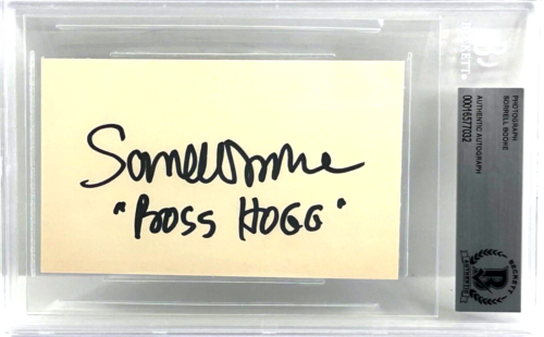 SORRELL BOOKE “BOSS HOGG” SIGNED AUTO SLABBED ENCAPSULATED BAS DUKES OF HAZZARD COLLECTIBLE MEMORABILIA