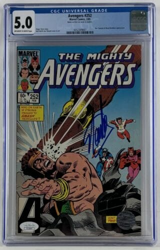STAN LEE THE MIGHTY AVENGERS 252 SIGNED AUTOGRAPH COMIC BOOK CGC 5.0 JSA COA COLLECTIBLE MEMORABILIA