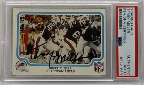 TERRY MILLER SIGNED 1979 FLEER ROOKIE CARD OKLAHOMA STATE COWBOYS PSA/DNA SLAB COLLECTIBLE MEMORABILIA