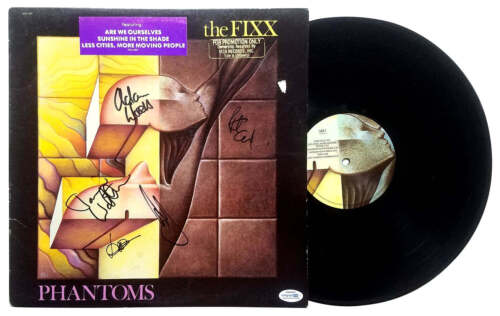 THE FIXX AUTOGRAPHED X5 SIGNED PHANTOMS ALBUM LP ACOA COLLECTIBLE MEMORABILIA