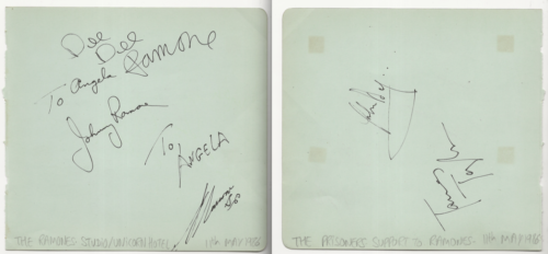 THE RAMONES & THE PRISONERS HAND SIGNED ALBUM PAGE JSA LOA JOHNNY DEE DEE JOEY COLLECTIBLE MEMORABILIA