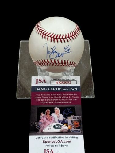 TIM BROWN NOTRE DAME HEISMAN LA OAKLAND RAIDERS SIGNED AUTOGRAPH BASEBALL JSA COLLECTIBLE MEMORABILIA