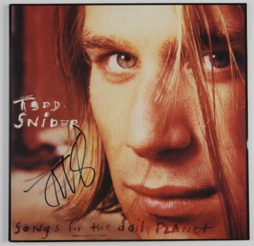 TODD SNIDER JSA SIGNED AUTOGRAPH ALBUM RECORD VINYL SONGS FOR THE DAILY PLANET COLLECTIBLE MEMORABILIA