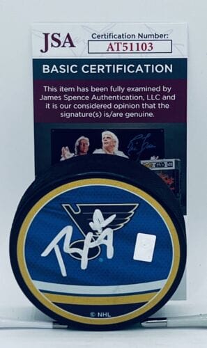 TOREY KRUG SIGNED ST. LOUIS BLUES REVERSE RETRO PUCK AUTOGRAPHED JSA COLLECTIBLE MEMORABILIA
