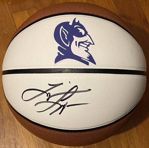 TRAJAN LANGDON SIGNED AUTOGRAPHED DUKE BLUE DEVILS LOGO BASKETBALL PSA/DNA COLLECTIBLE MEMORABILIA