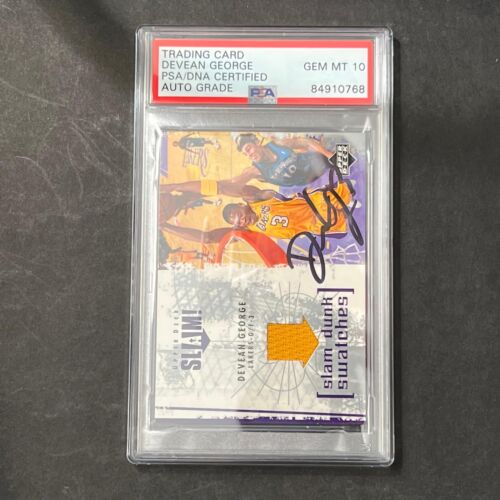UPPER DECK SLAM #SL-DG DEVEAN GEORGE SIGNED CARD AUTO 10 PSA SLABBED LAKERS COLLECTIBLE MEMORABILIA