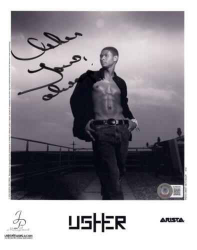 USHER RAYMOND SIGNED AUTOGRAPH 8×10 PHOTO BEAUTIFUL SIGNATURE W/ LOVE ALWAYS BAS COLLECTIBLE MEMORABILIA