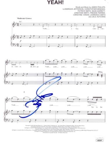 USHER RAYMOND SIGNED AUTOGRAPH YEAH! SHEET MUSIC – CONFESSIONS MY WAY W/ JSA COA COLLECTIBLE MEMORABILIA