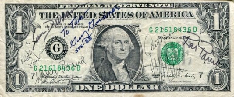 VANCE BRAND GUY GARDNER DURRANCE NASA ASTRONAUT STS-35 SIGNED AUTOGRAPH $1 BILL COLLECTIBLE MEMORABILIA