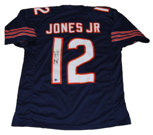 VELUS JONES JR signed (CHICAGO BEARS) Custom football jersey BECKETT BAS AD47363