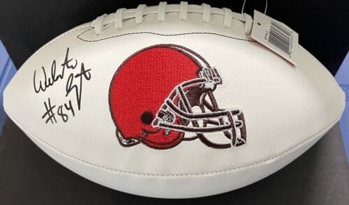 WEBSTER SLAUGHTER SIGNED AUTOGRAPHED CLEVELAND BROWNS LOGO FOOTBALL PSA/DNA COLLECTIBLE MEMORABILIA