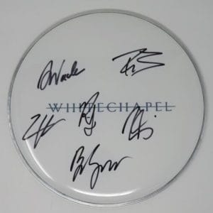 WHITECHAPEL (Group Band) Signed Autograph Auto 12" Drumhead Drum Head by 6 JSA