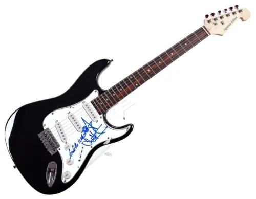 YEASAYER AUTOGRAPHED SIGNED GUITAR COLLECTIBLE MEMORABILIA
