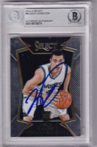 ZACH LAVINE SIGNED (2014-15 SELECT) ROOKIE BULLS CARD BECKETT BAS 00016678874 COLLECTIBLE MEMORABILIA