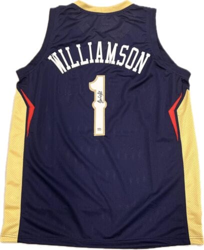 ZION WILLIAMSON SIGNED JERSEY PSA/DNA NEW ORLEANS PELICANS AUTOGRAPHED COLLECTIBLE MEMORABILIA