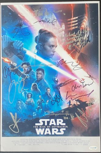 “STAR WARS: THE RISE OF SKYWALKER” CAST SIGNED 12×18 PHOTO -ADAM DRIVER +12 ACOA COLLECTIBLE MEMORABILIA