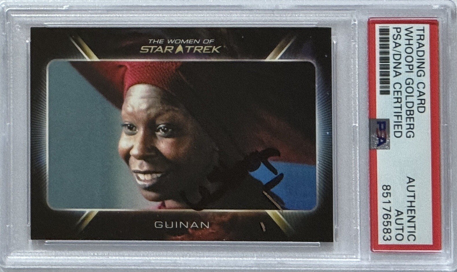 1992 STAR TREK NEXT GENERATION WOMEN WHOOPI GOLDBERG SIGNED AUTOGRAPHED PSA DNA
