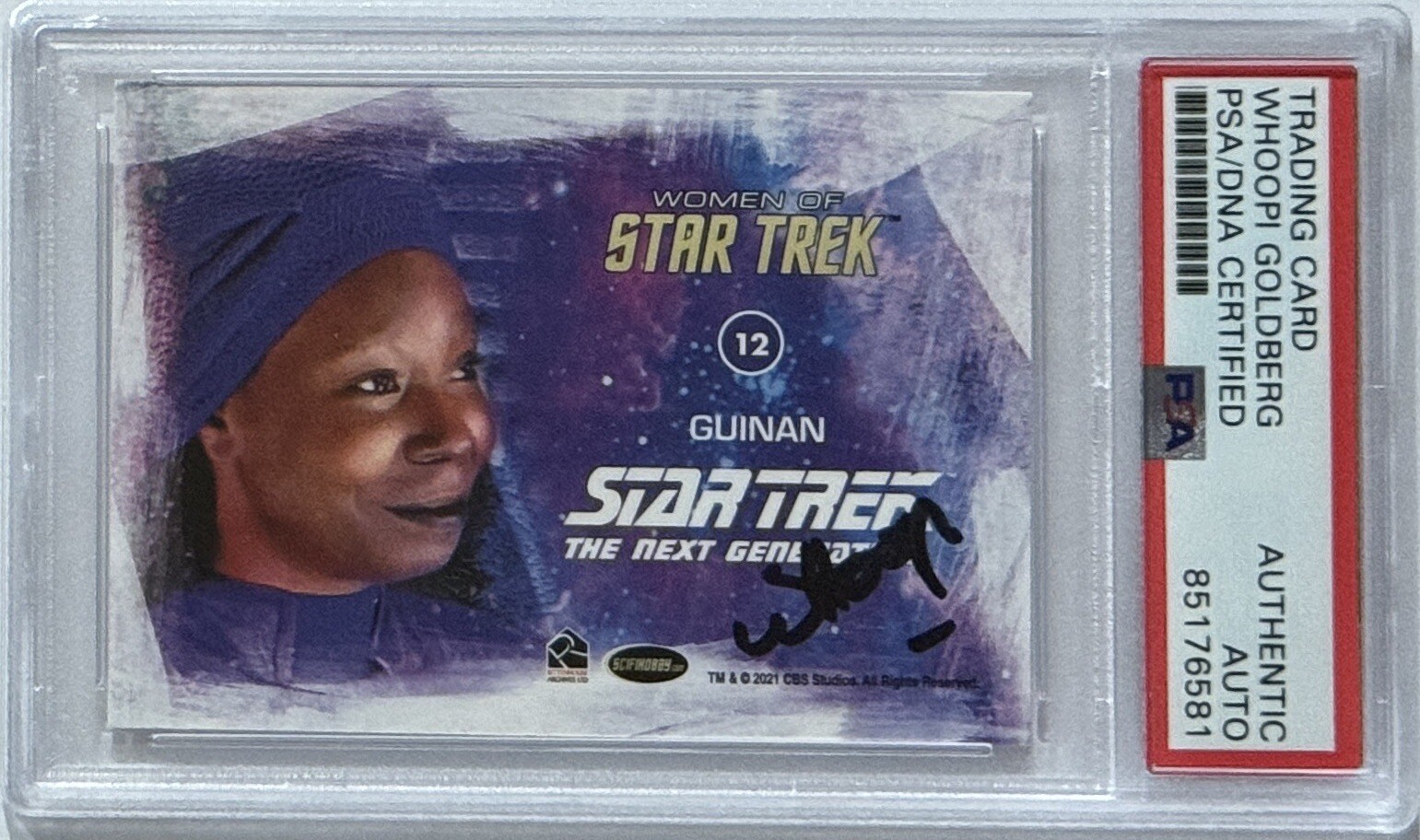 2021 STAR TREK NEXT GENERATION WOMEN GUINAN WHOOPI GOLDBERG SIGNED PSA DNA COA