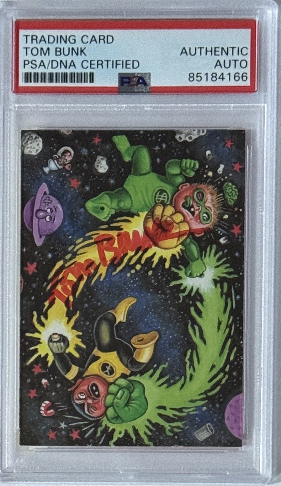 SIGNED Tom Bunk 2014 Topps Garbage Pail Kids Battles GPK PSA DNA COA Autograph