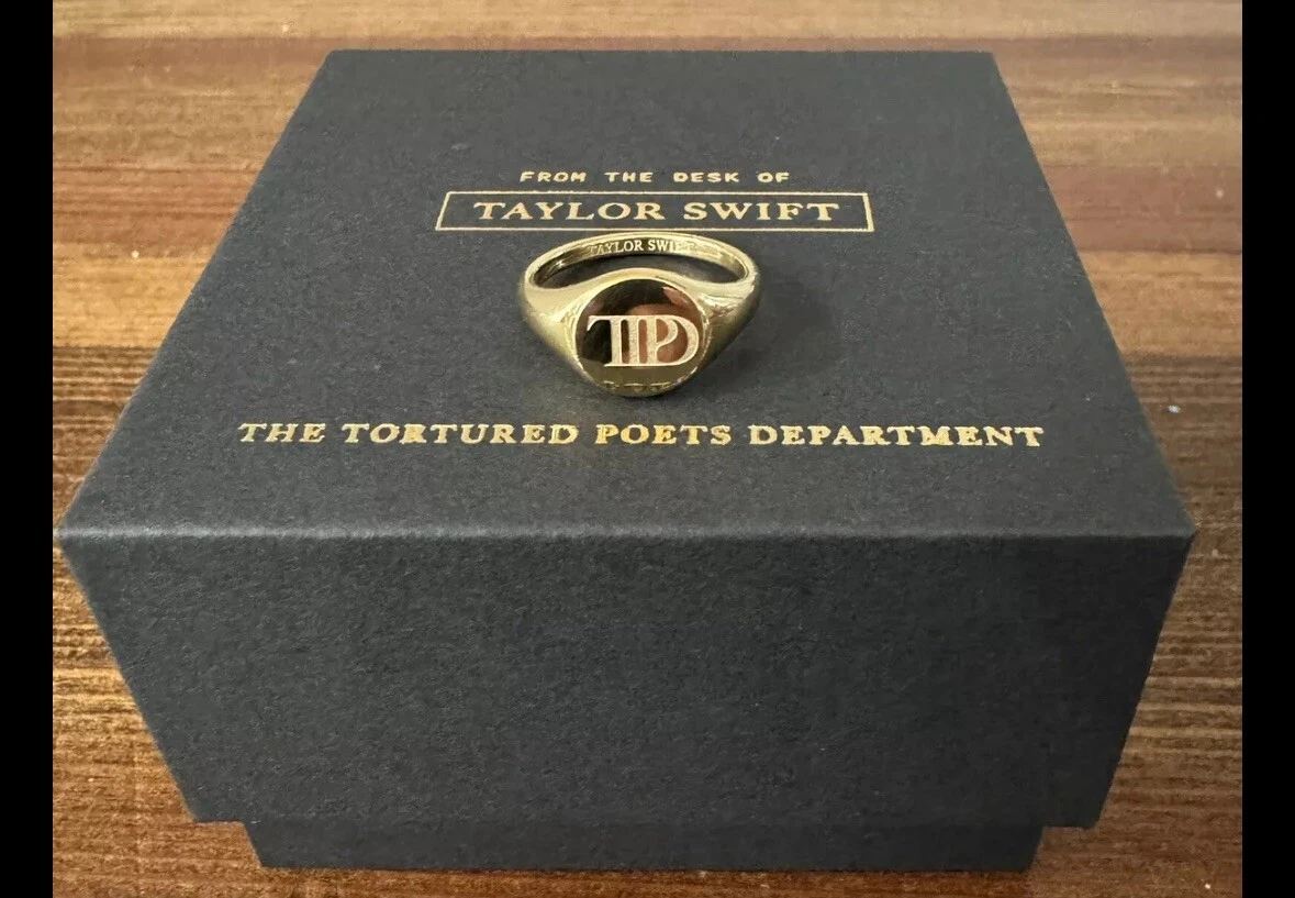 Taylor Swift TTPD Tortured Poets Department Gold Ring Size 10 TTPD IN HAND NEW