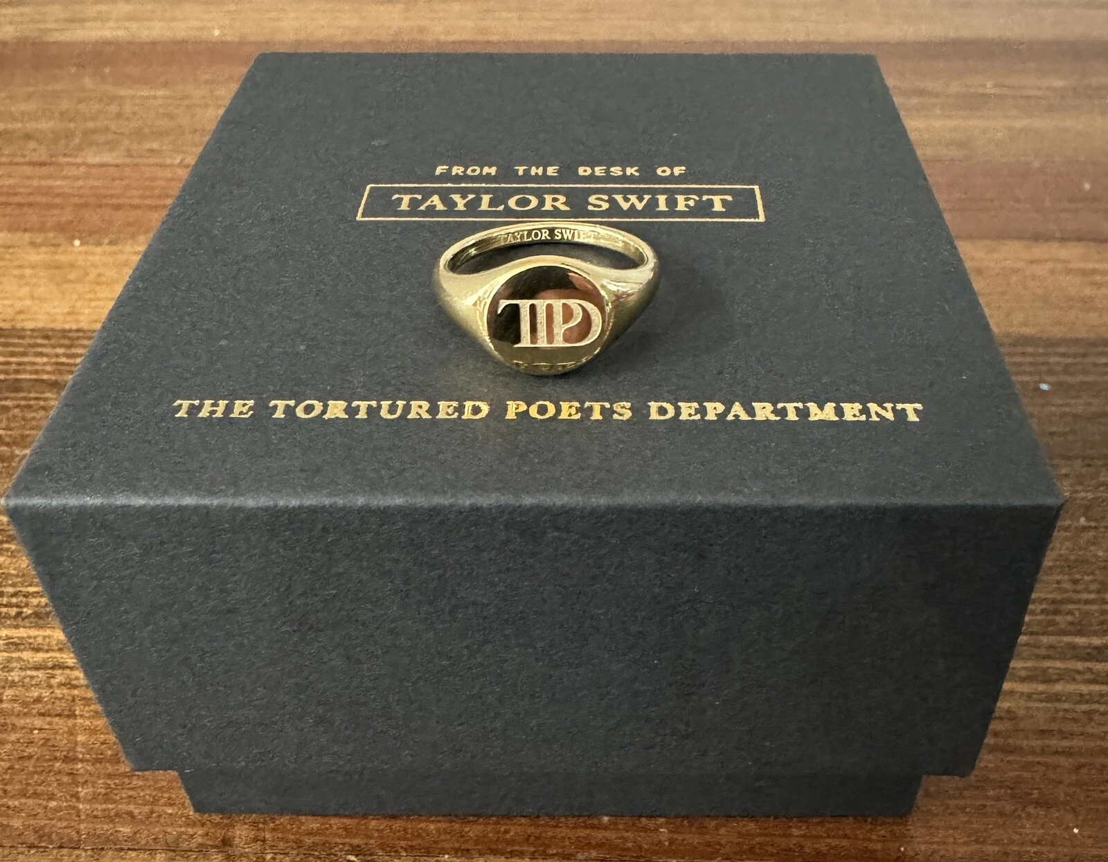 Taylor Swift TTPD Tortured Poets Department Gold Ring Size 5 SOLDOUT IN HAND NEW