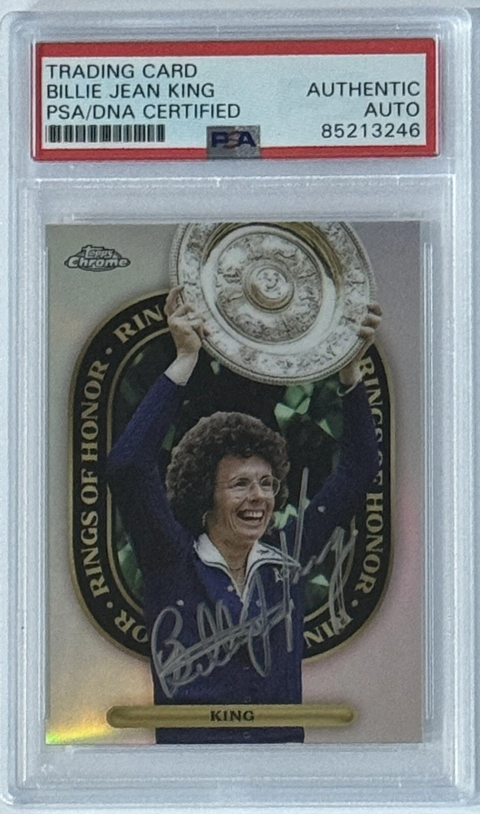 2023 TOPPS CHROME Rings Of Honor BILLIE JEAN KING PSA DNA COA AUTOGRAPHED SIGNED