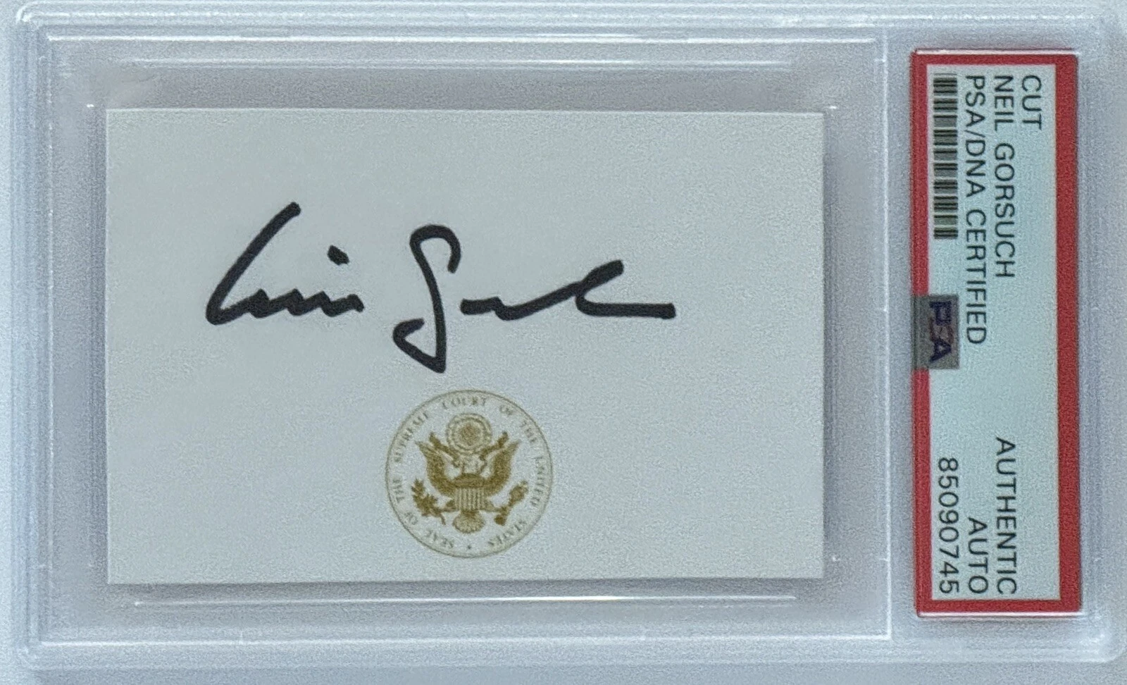 SUPREME COURT JUSTICE NEIL GORSUCH SIGNED CUT AUTOGRAPH PSA DNA COA DONALD TRUMP