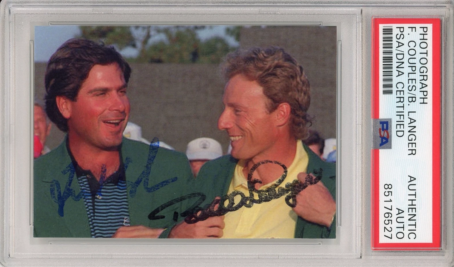 FRED COUPLES & BERNHARD LANGER DUAL SIGNED MASTERS PICTURE PSA DNA AUTOGRAPH COA
